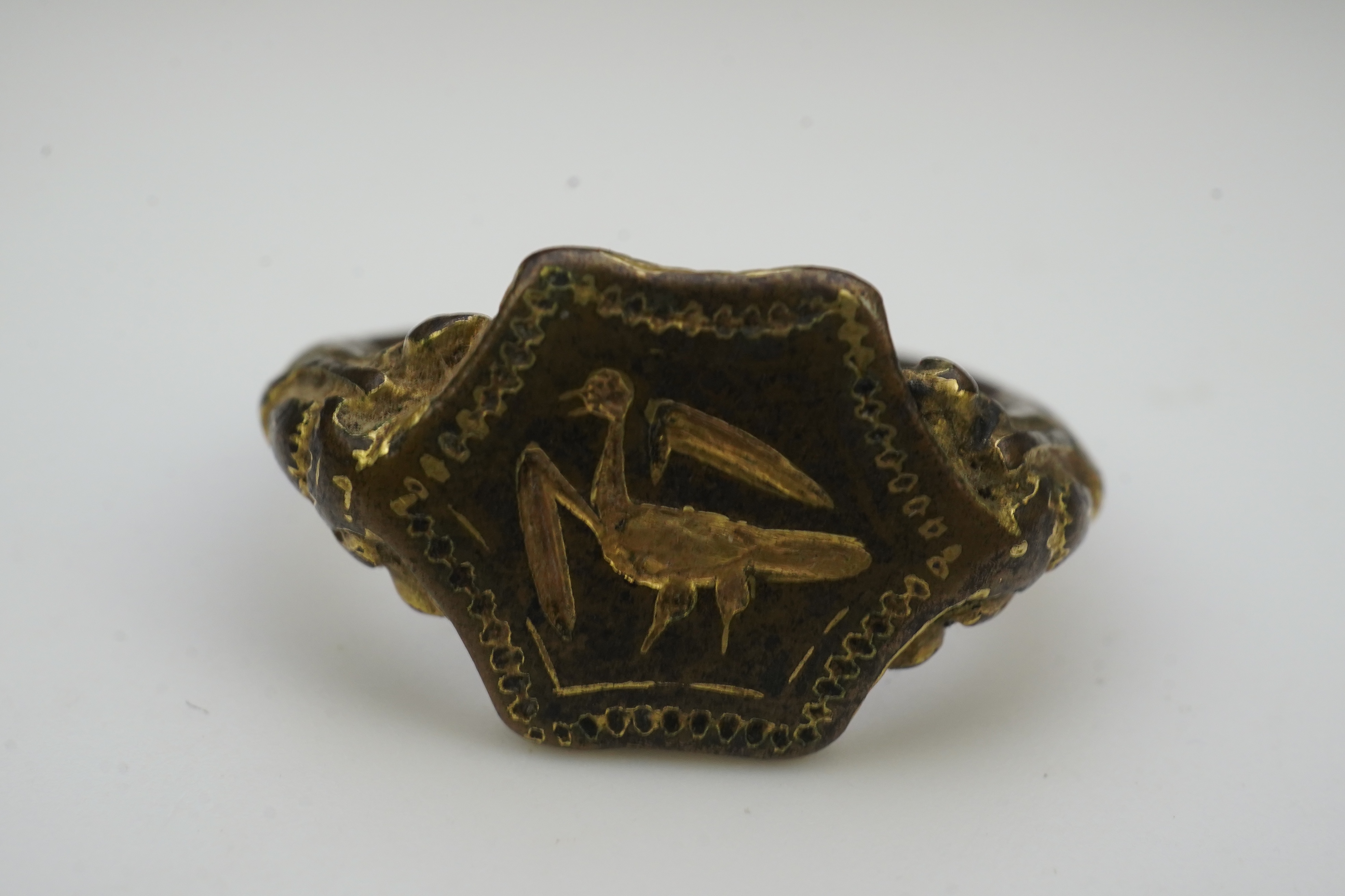 A Tudor bronze signet ring, England, 16th century